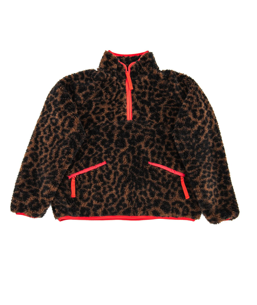 Milly Leopard Quarter Zip Jacket
