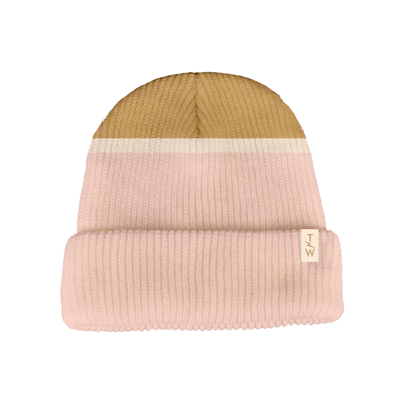 Faded Pink & Marigold Smell the Flowers Beanie