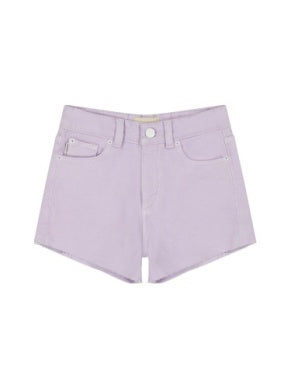 DL Lucy Lilac Hi-Rise Frayed Shorts