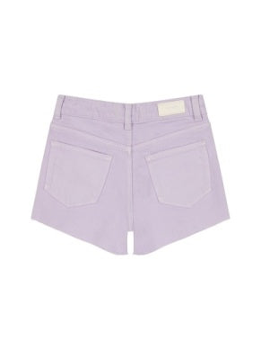 DL Lucy Lilac Hi-Rise Frayed Shorts