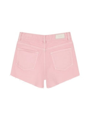 DL Lucy Shell Pink Hi-Rise Frayed Shorts
