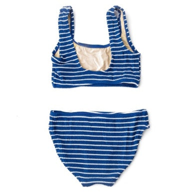 Navy Stripe Crinkle 2 Piece Swimsuit