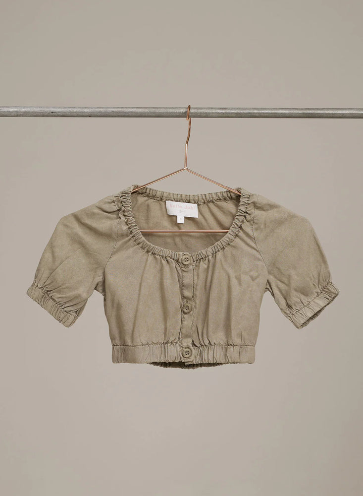 Sage Sea Button Front Bubble Top