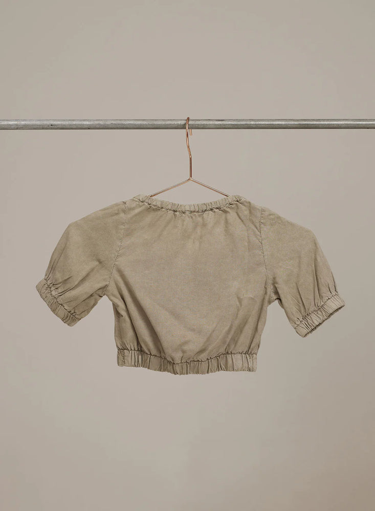 Sage Sea Button Front Bubble Top