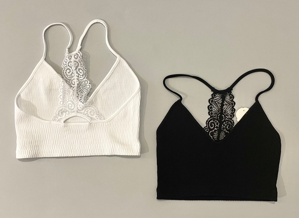 Lace Back V-neck Bralette