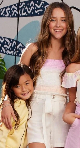 White Belted Button-Up Shorts